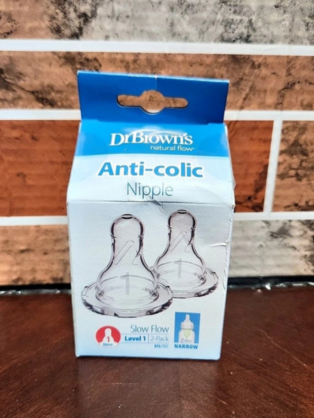 Dr. Brown's Natural Flow Narrow Anti-Colic Level 1 Nipple 2-Pack
